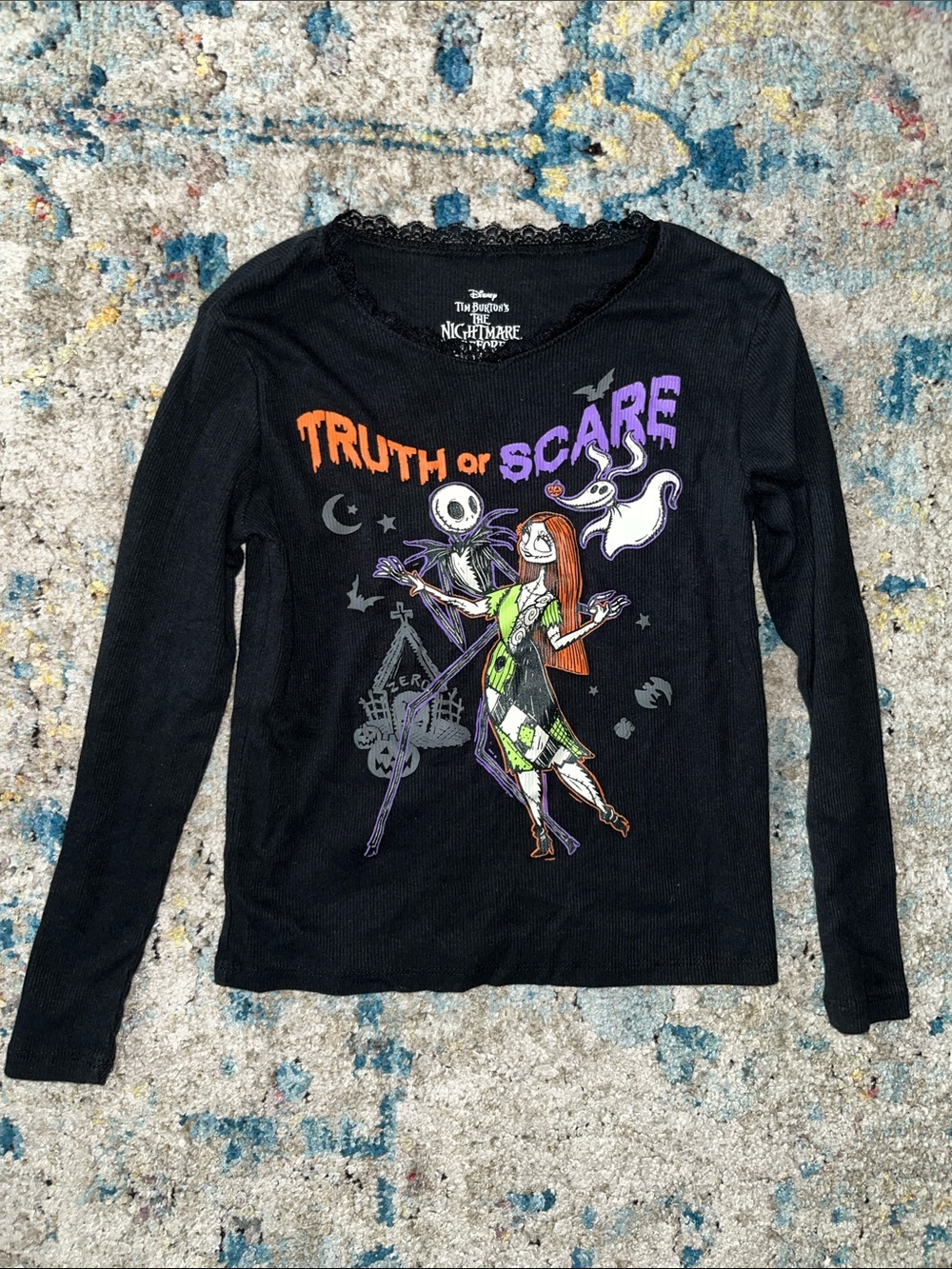 The Nightmare Before Christmas 'Truth or Scare' Black Long Sleeve Tee